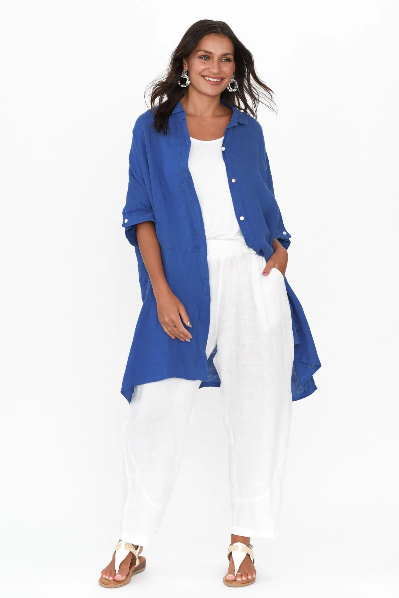 McKenna Ocean Linen Button Tunic sold by Blue Bungalow product image thumbnail 2