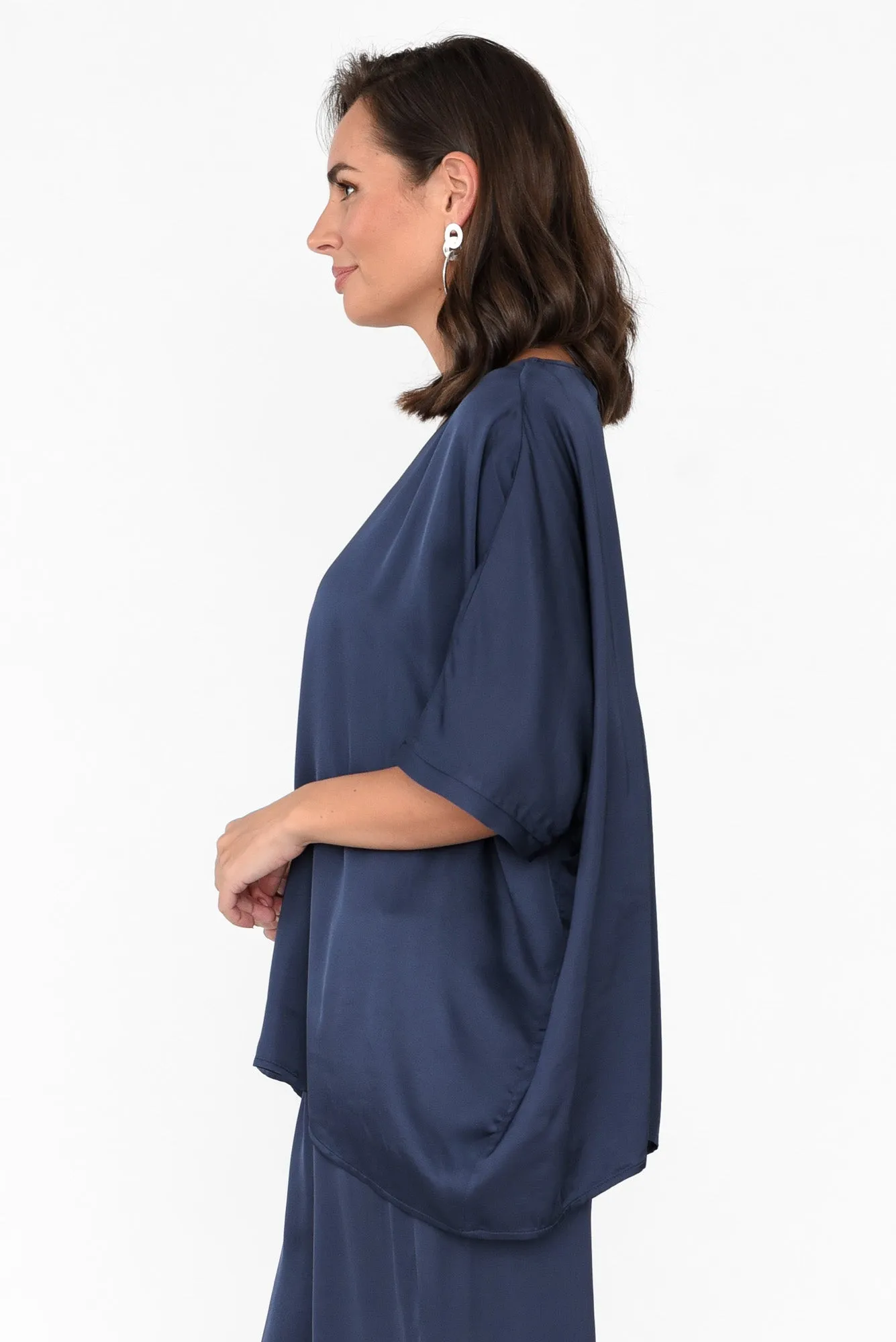 Eternal Navy Draped Top sold by Blue Bungalow product image thumbnail 3
