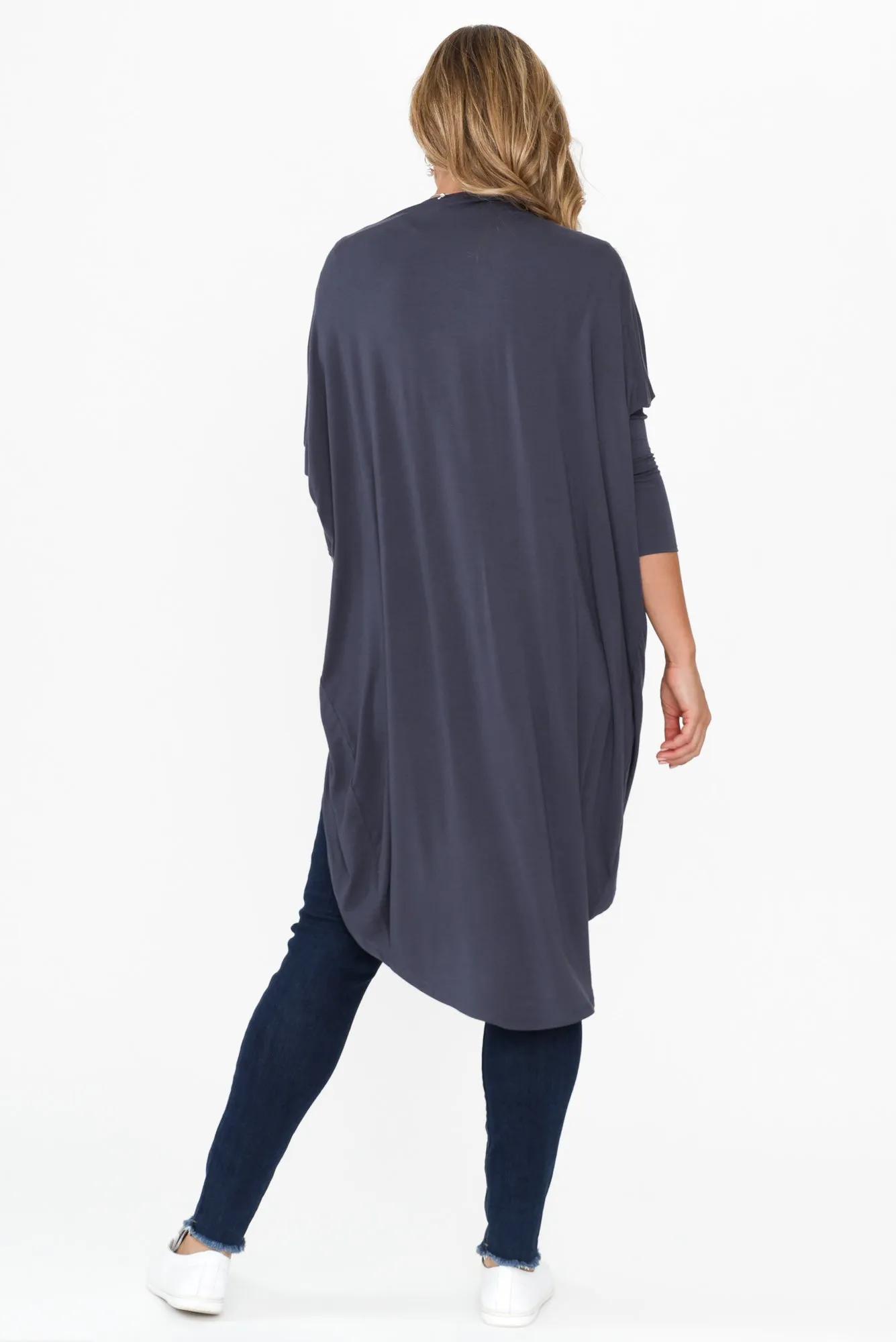 Aubrey Deep Blue Bamboo Cocoon Cardigan sold by Blue Bungalow product image thumbnail 4