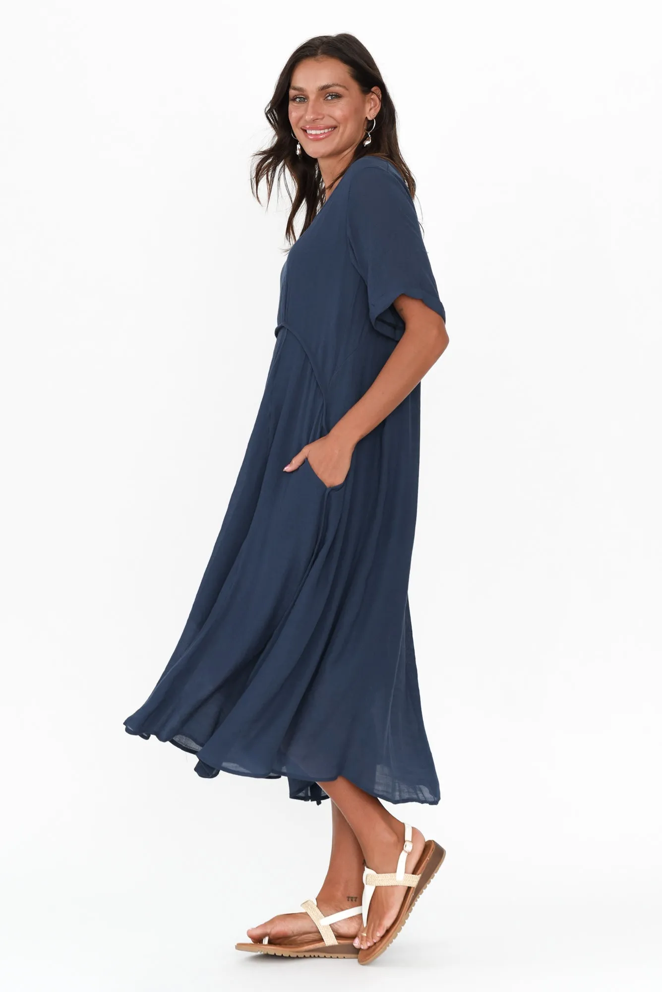 Everlyn Navy Crescent Dress sold by Blue Bungalow product image thumbnail 3