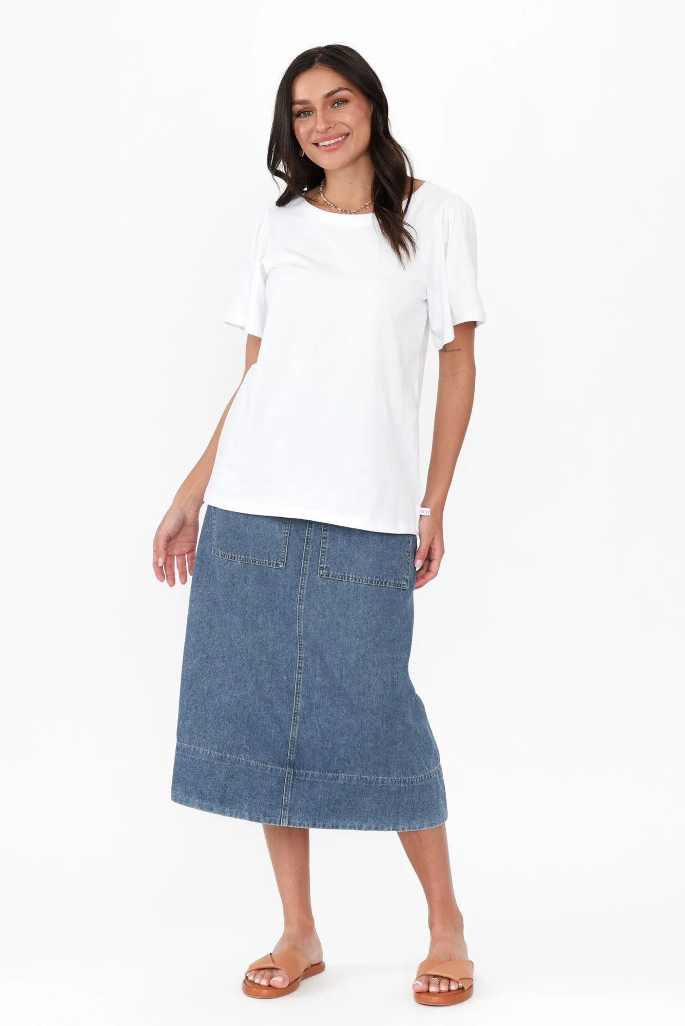 Raydel Blue Denim Skirt sold by Blue Bungalow product image thumbnail 2