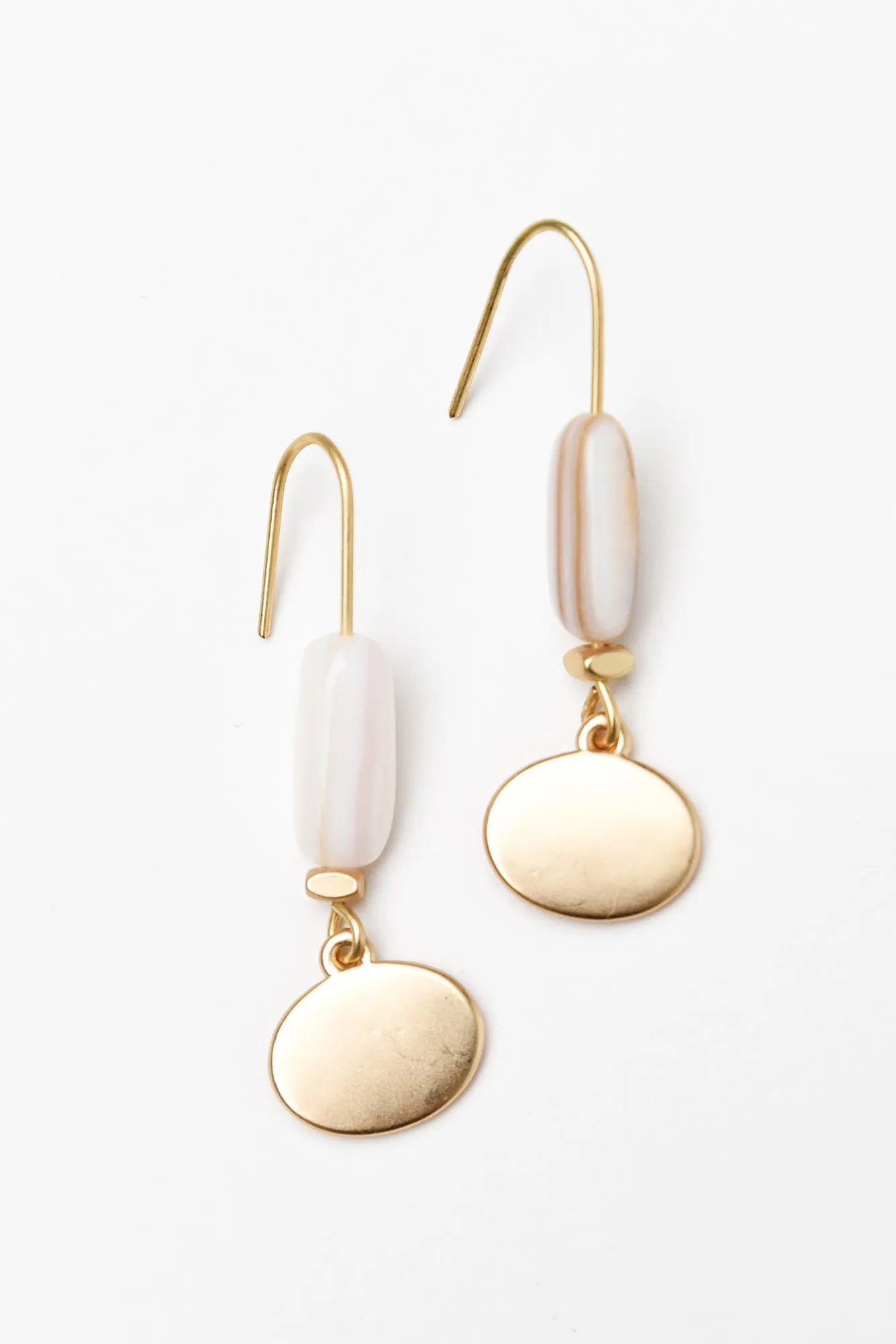 Abriella Gold Oval Hook Earrings sold by Blue Bungalow