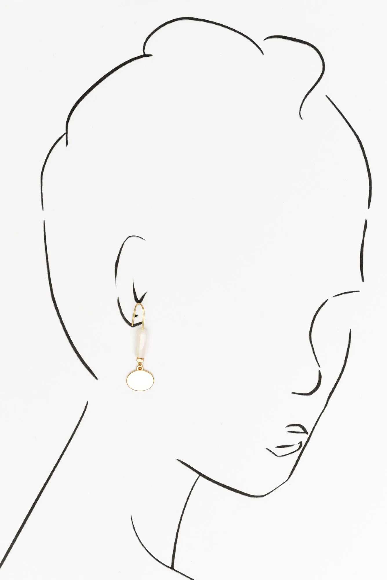 Abriella Gold Oval Hook Earrings sold by Blue Bungalow product image thumbnail 2