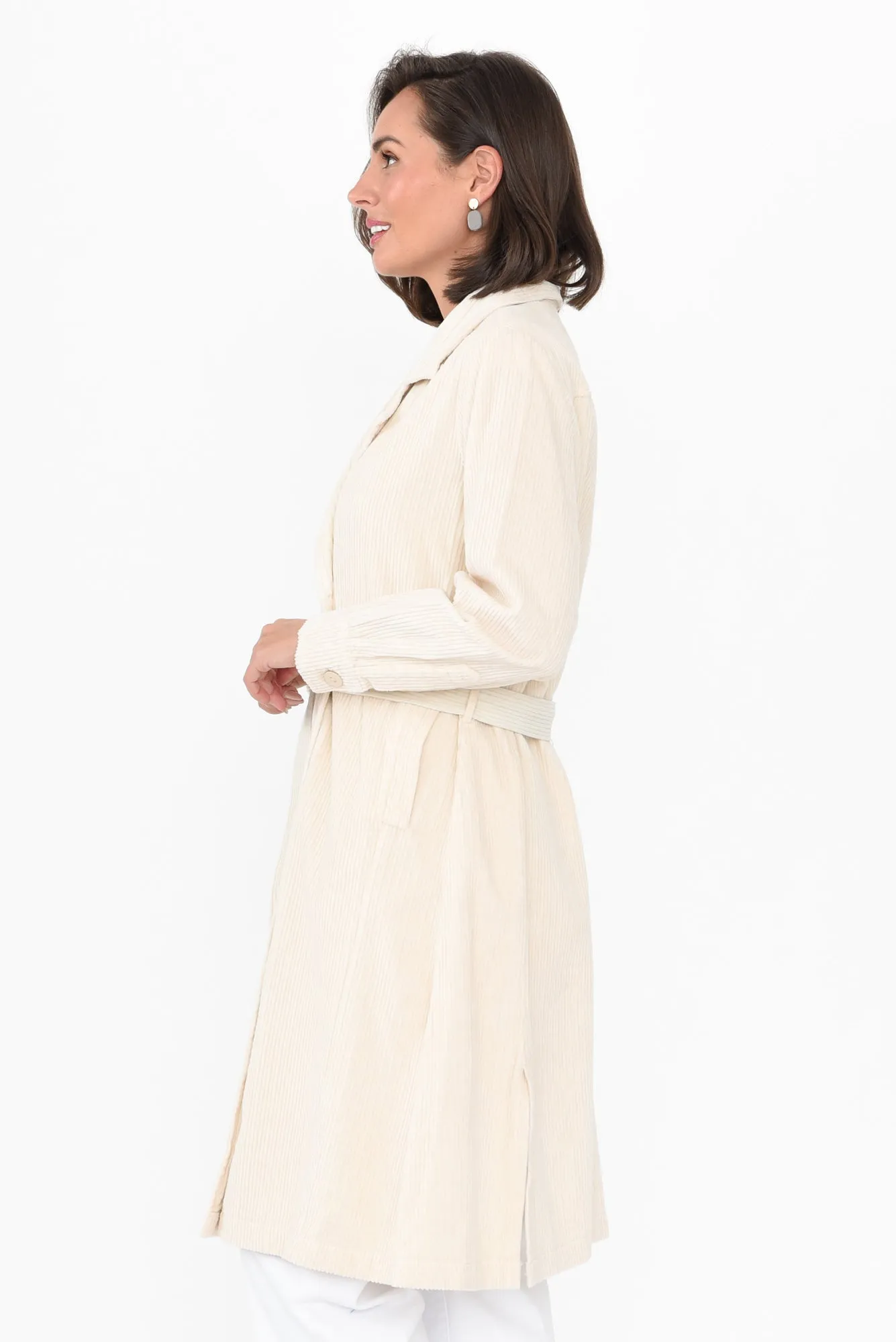 Pollux Cream Cotton Corduroy Coat sold by Blue Bungalow product image thumbnail 4