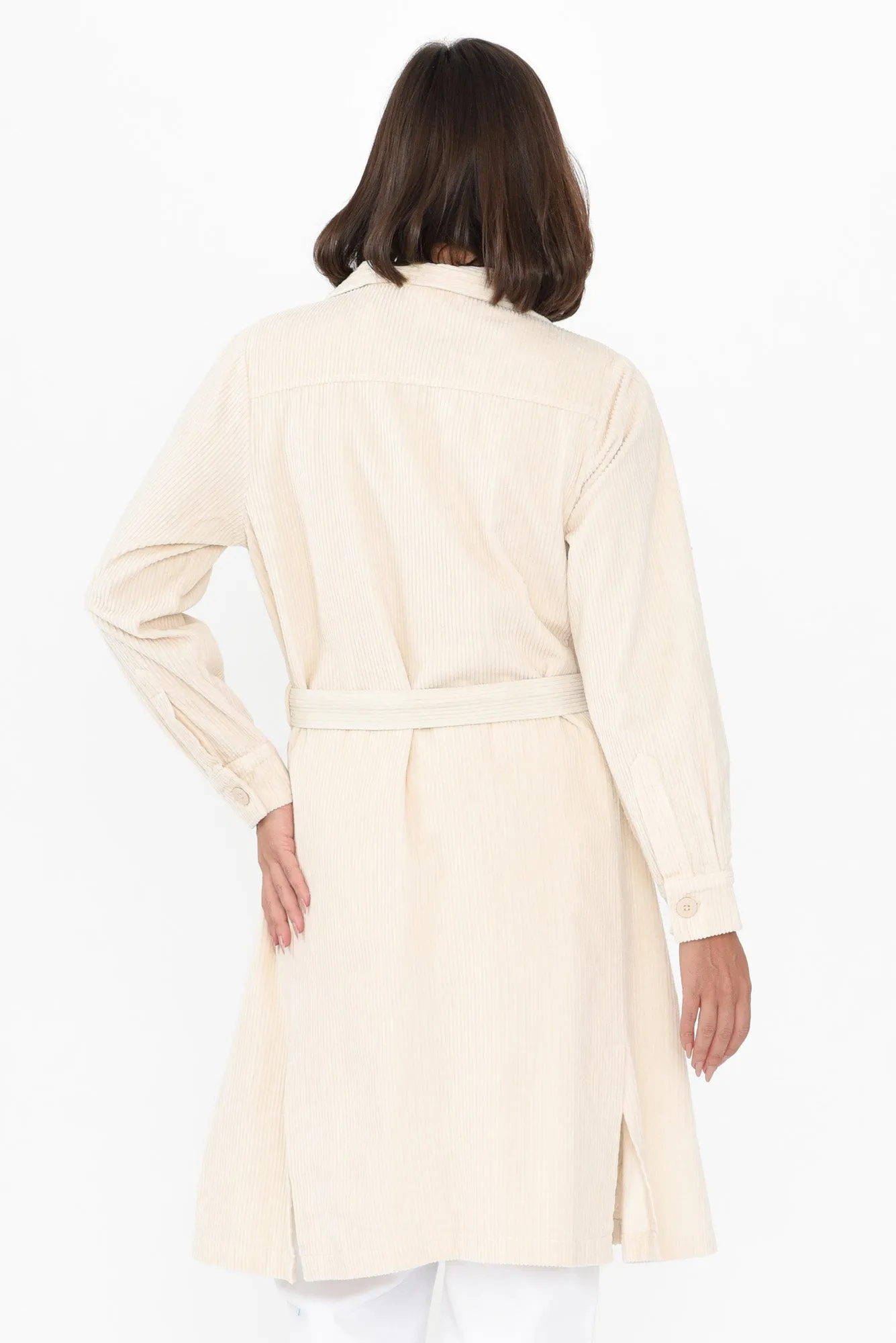 Pollux Cream Cotton Corduroy Coat sold by Blue Bungalow product image thumbnail 5