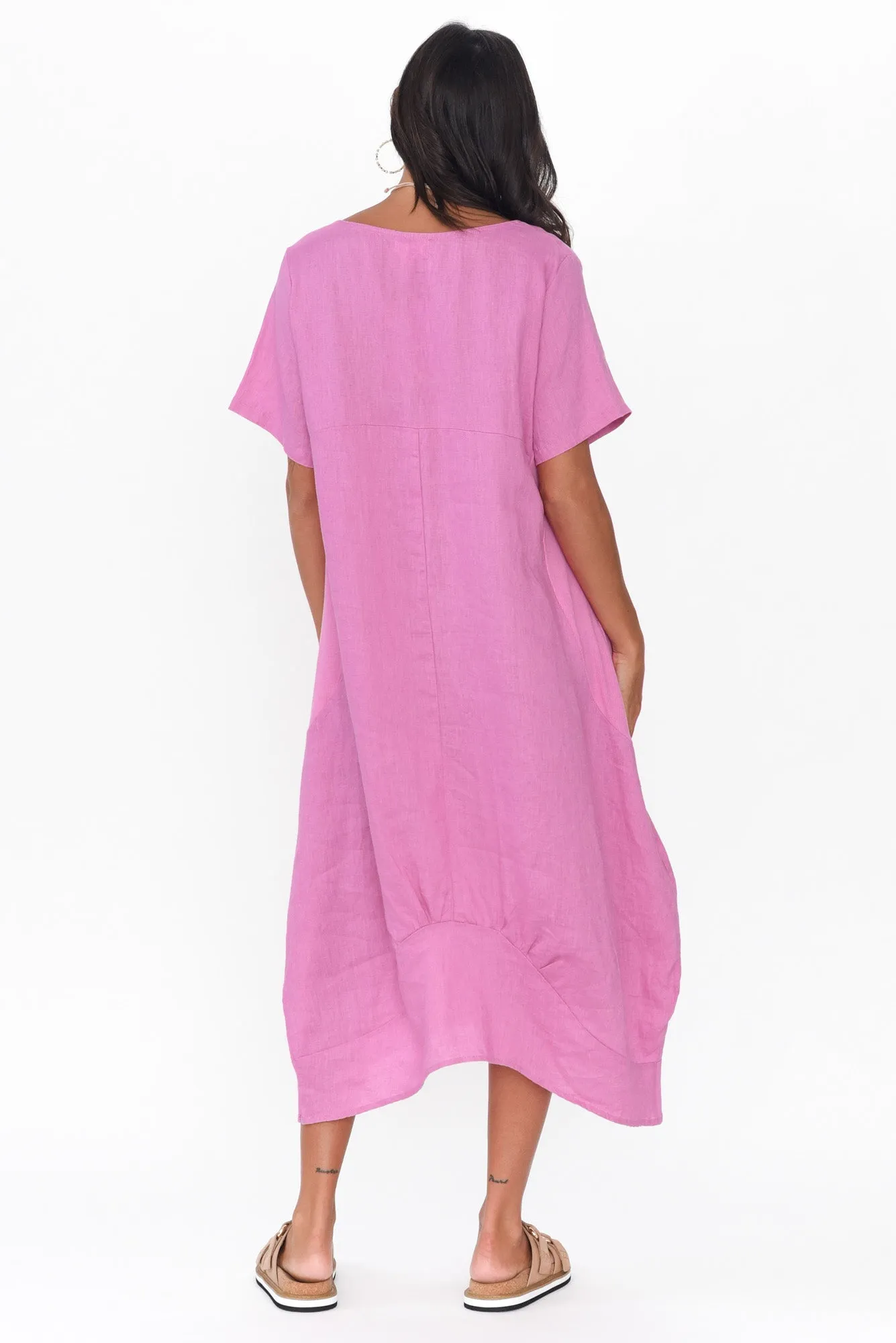 Kandace Pink Linen Pocket Dress sold by Blue Bungalow product image thumbnail 5