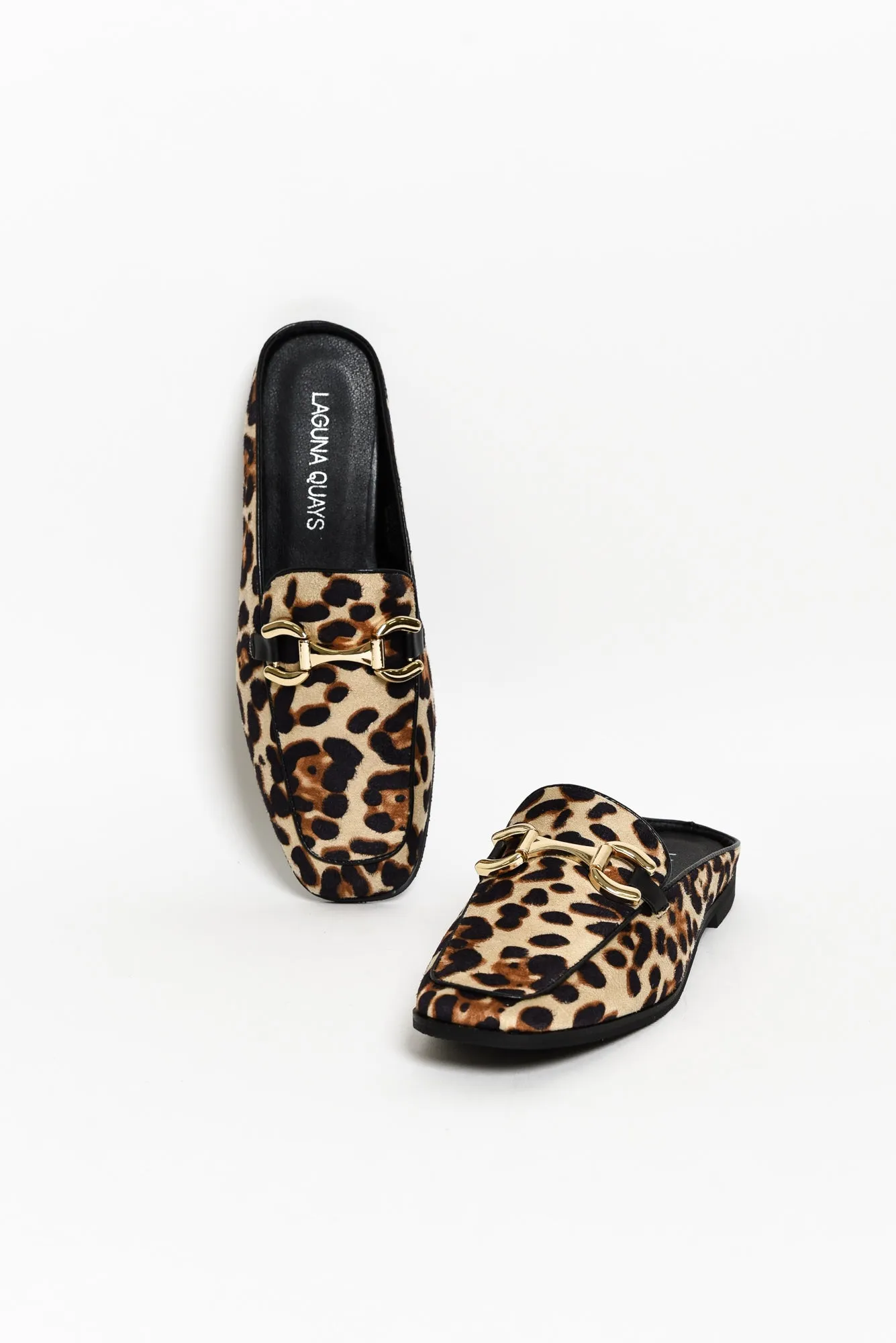Money Beige Leopard Buckle Mule sold by Blue Bungalow