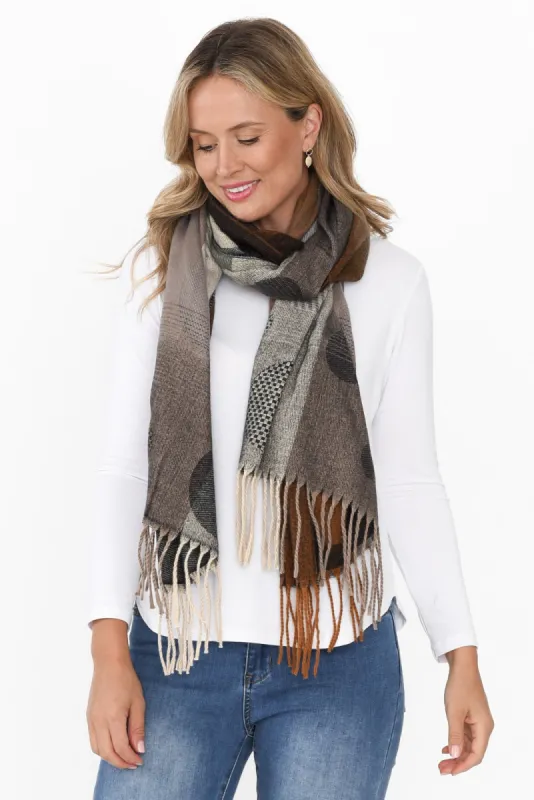 Vale Charcoal Geo Scarf sold by Blue Bungalow