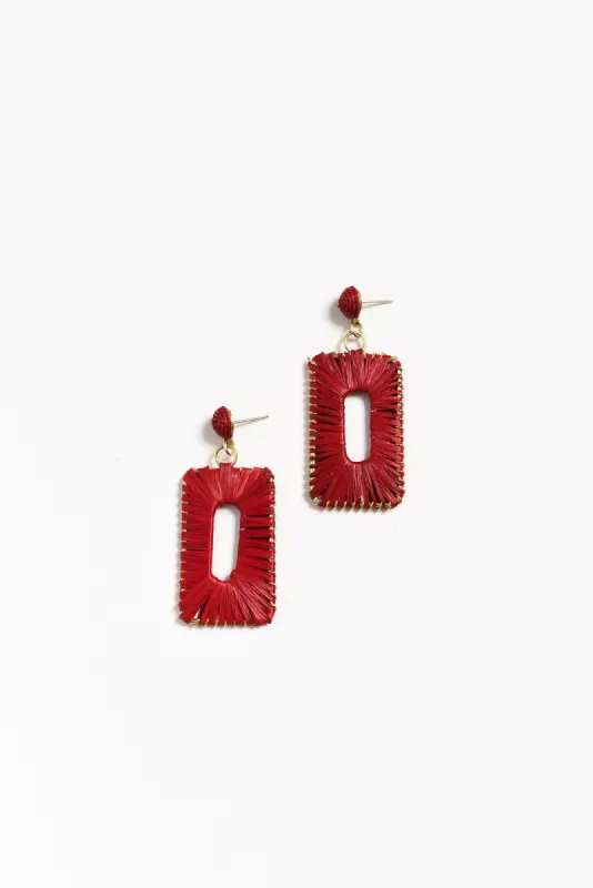 Florentine Red Woven Drop Earrings sold by Blue Bungalow