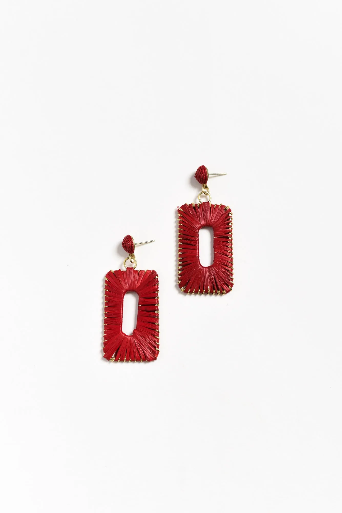 Florentine Red Woven Drop Earrings sold by Blue Bungalow