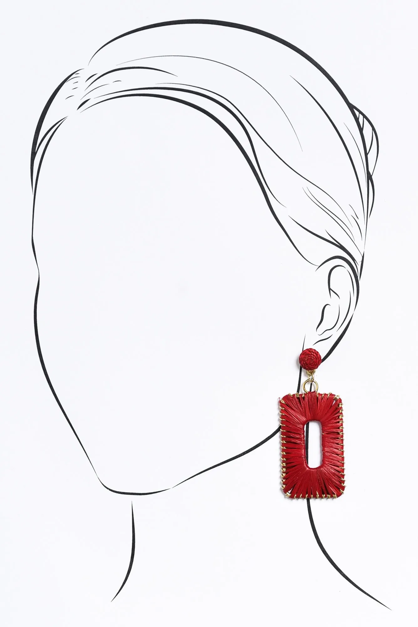 Florentine Red Woven Drop Earrings sold by Blue Bungalow product image thumbnail 2