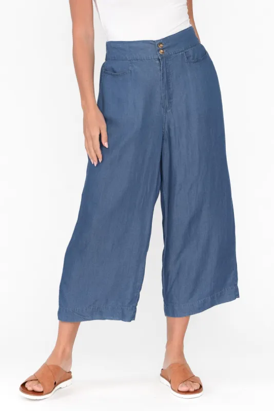 Apollo Bay Blue Denim Crop Pants sold by Blue Bungalow