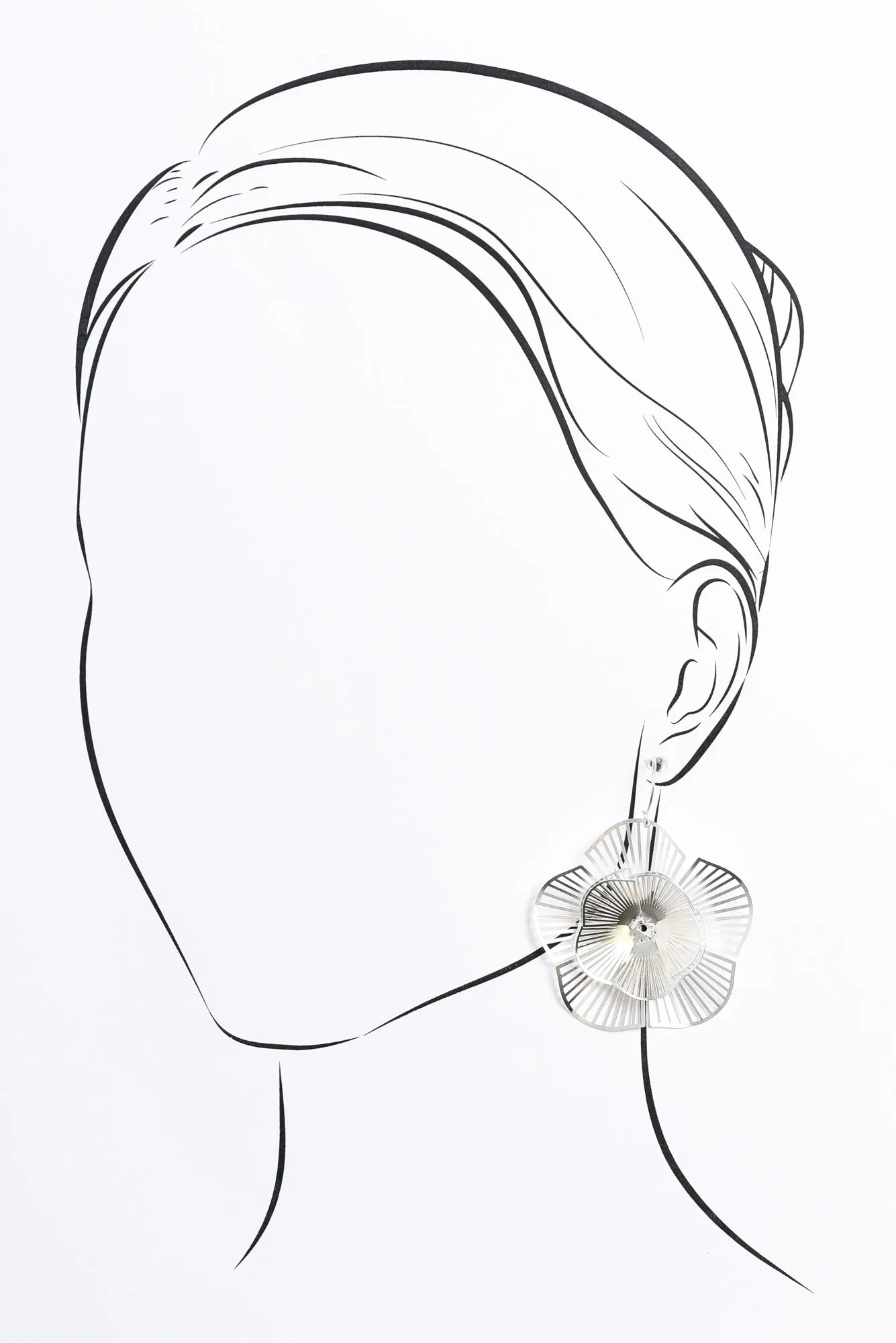 Caz Silver Flower Drop Earrings sold by Blue Bungalow product image thumbnail 2