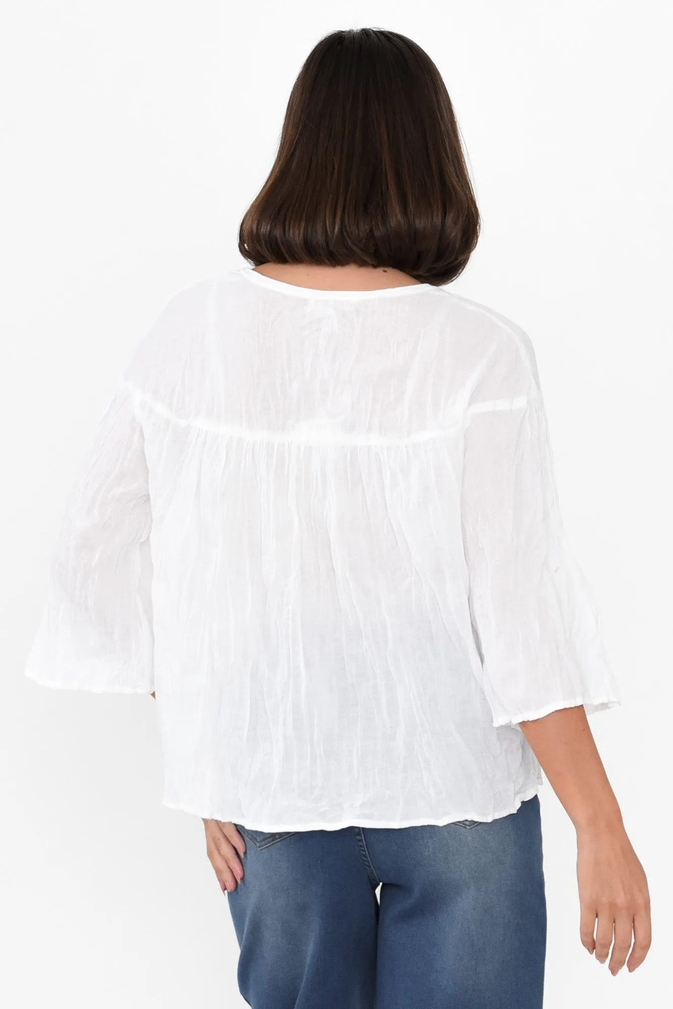 Blaise White Cotton Button Top sold by Blue Bungalow product image thumbnail 5