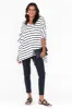 Sorronda White Stripe Bamboo Batwing Top sold by Blue Bungalow