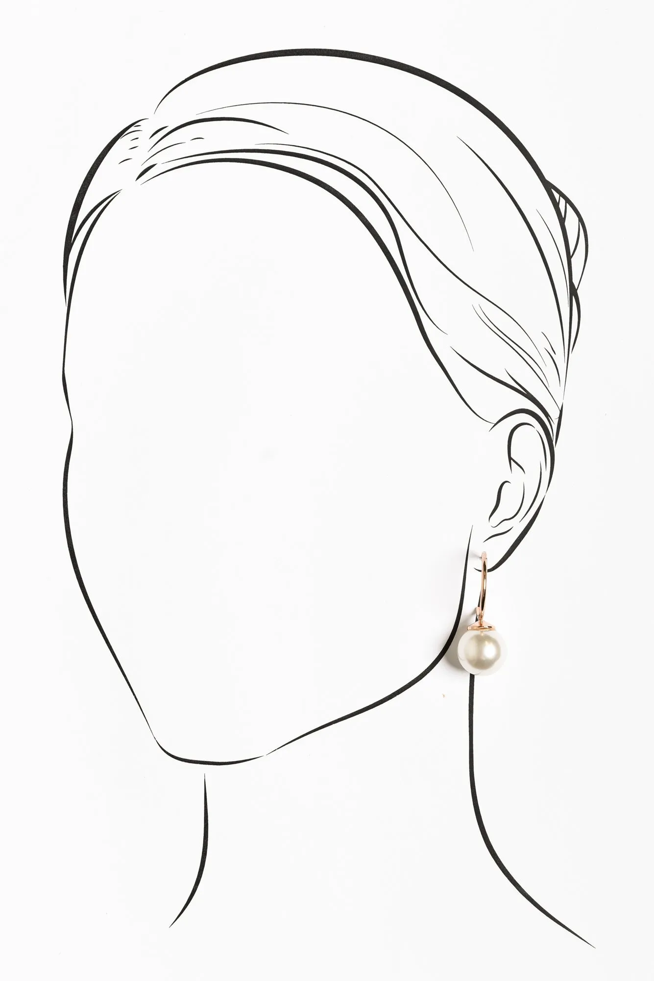 Kora Rose Gold Pearl Hoop Earrings sold by Blue Bungalow product image thumbnail 2