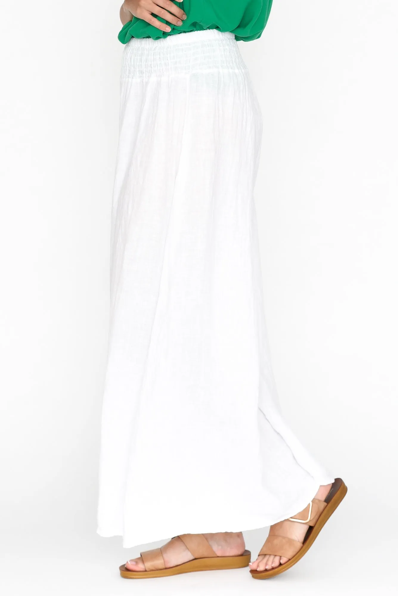 Rumi White Wide Leg Linen Pants sold by Blue Bungalow product image thumbnail 5