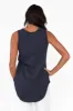 Keira Navy Cotton Tank sold by Blue Bungalow