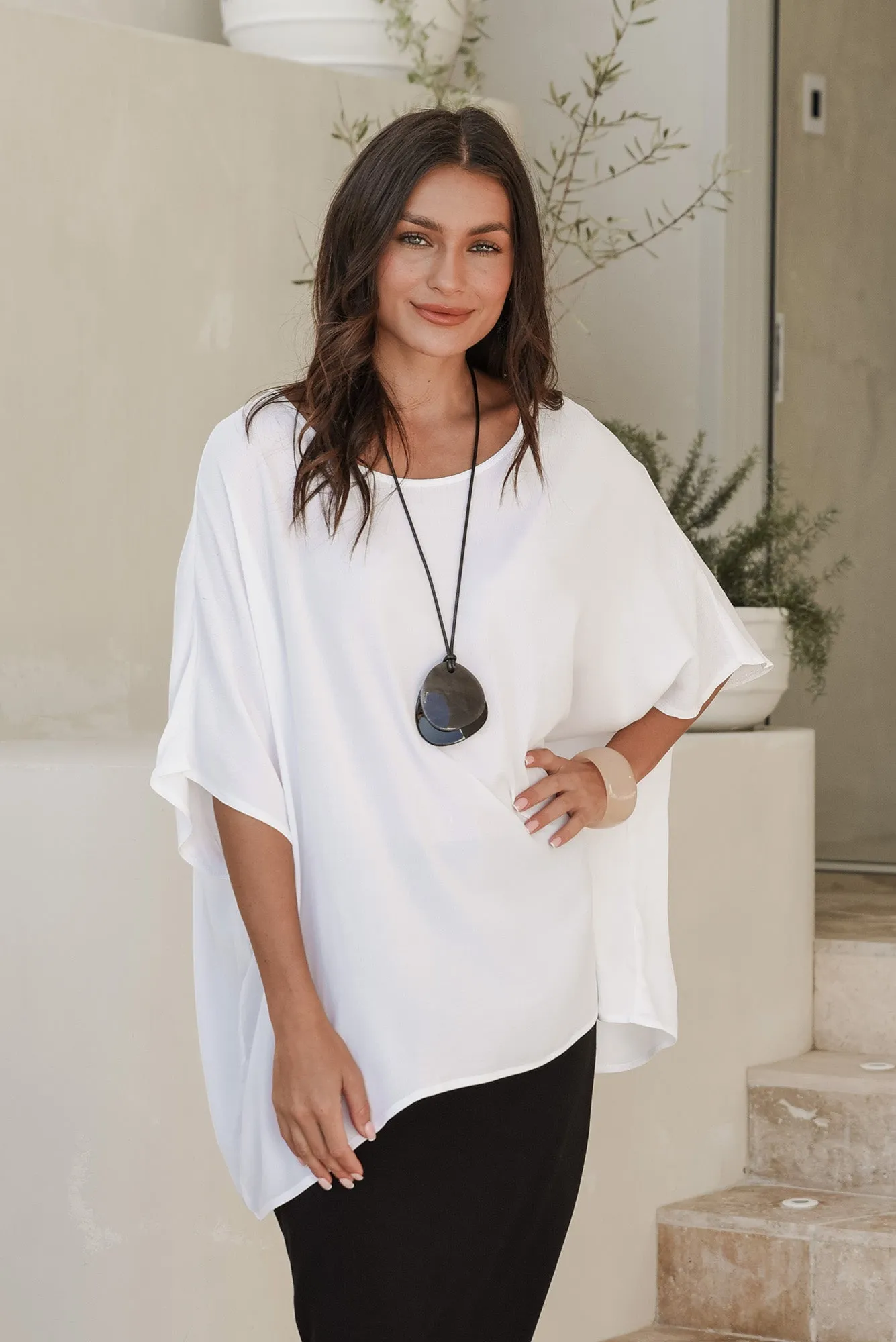 Mali White Drape Top sold by Blue Bungalow