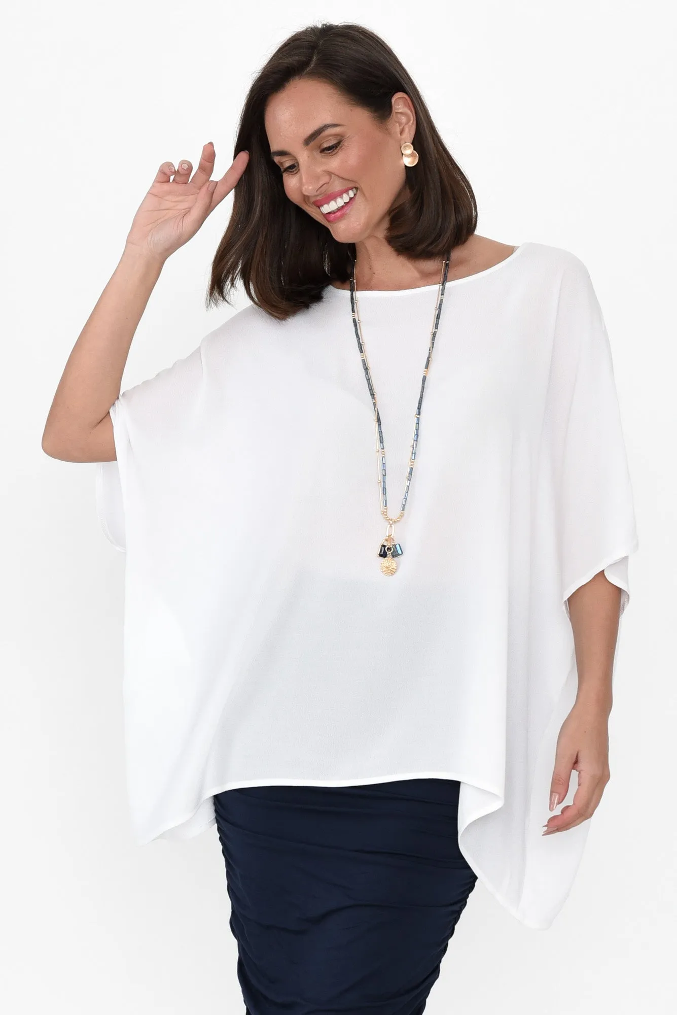 Mali White Drape Top sold by Blue Bungalow product image thumbnail 2