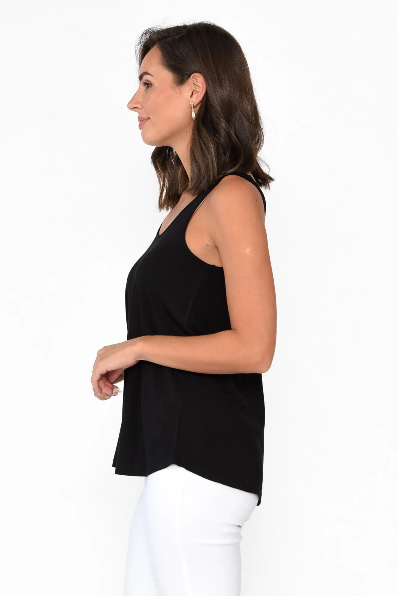 Black Bamboo Relaxed Singlet sold by Blue Bungalow product image thumbnail 3