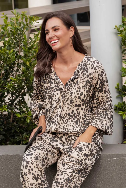 Aslan Black Spot Button Down Shirt sold by Blue Bungalow