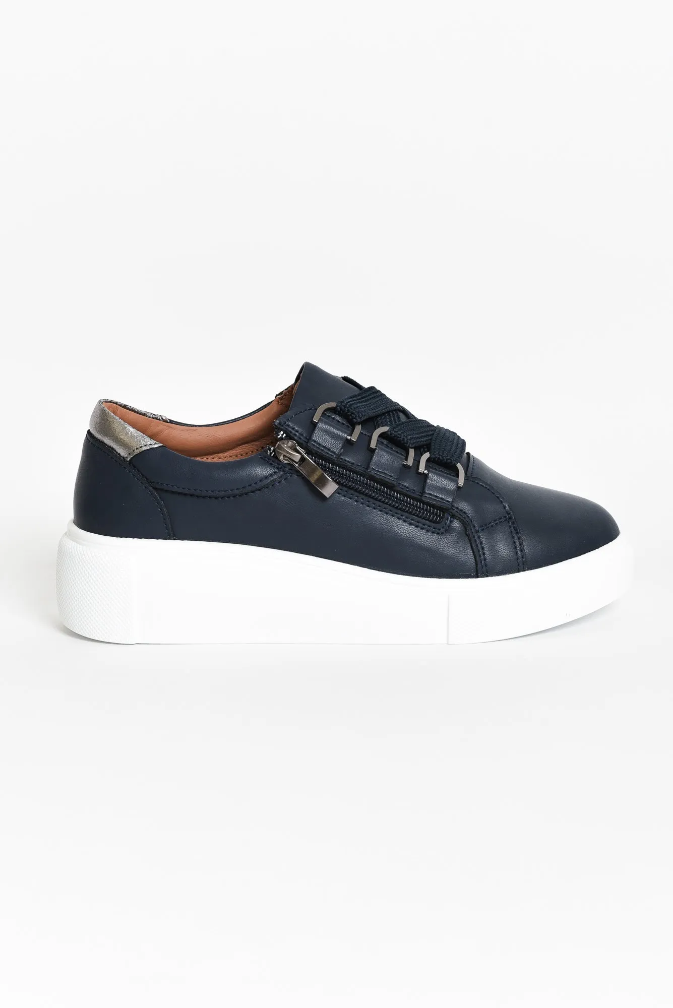 Luxury Navy Leather Sneaker sold by Blue Bungalow product image thumbnail 4