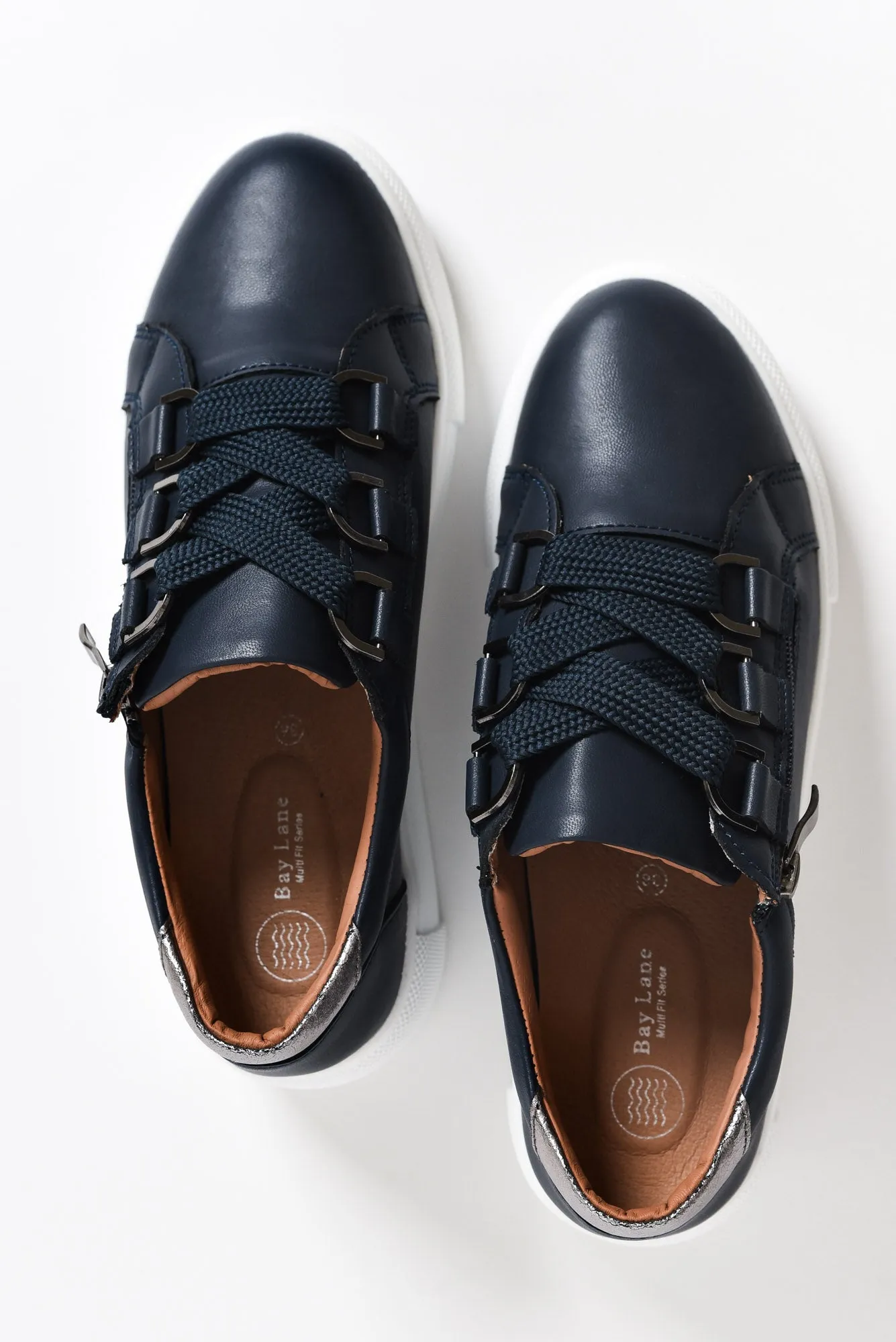Luxury Navy Leather Sneaker sold by Blue Bungalow product image thumbnail 5