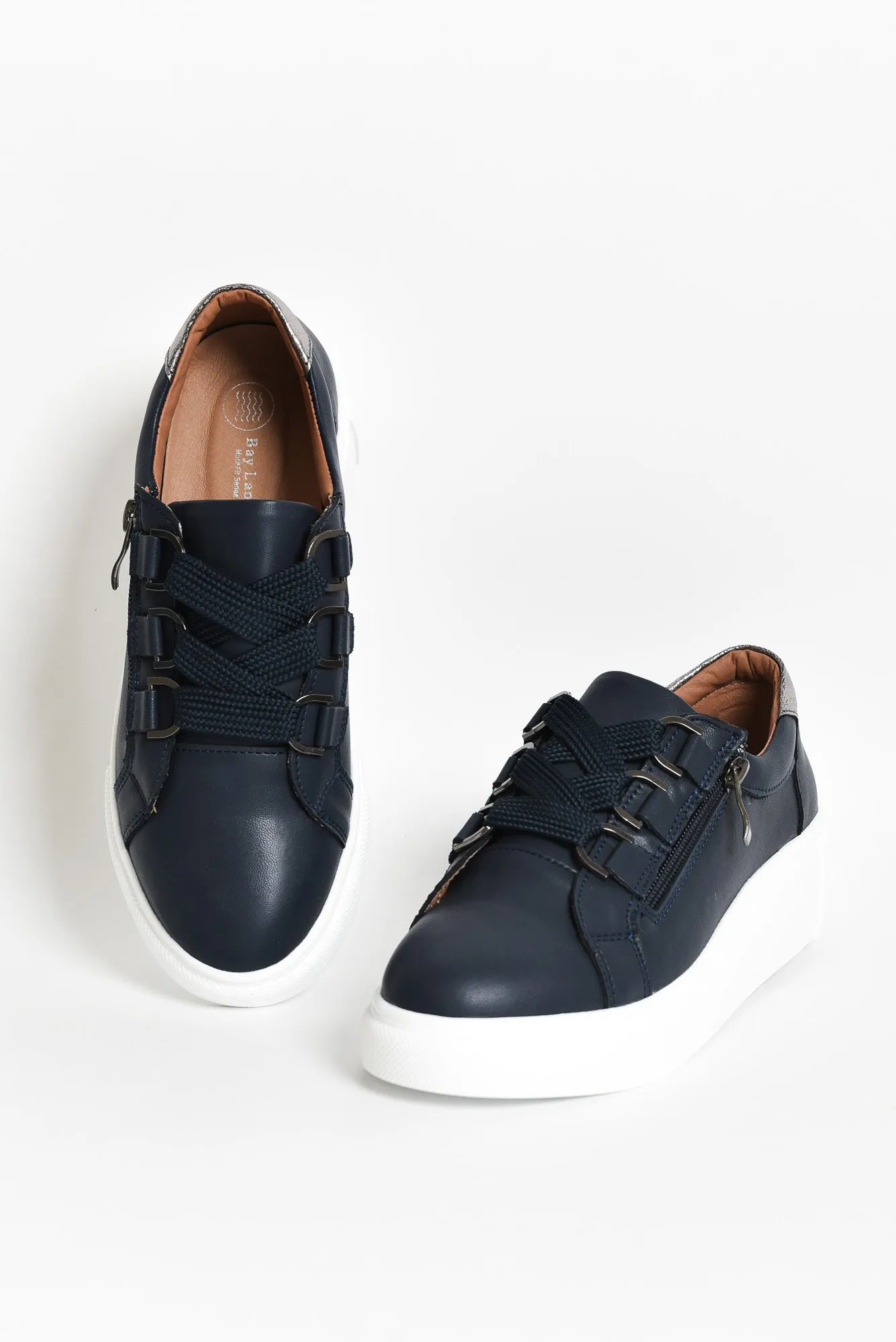 Luxury Navy Leather Sneaker sold by Blue Bungalow