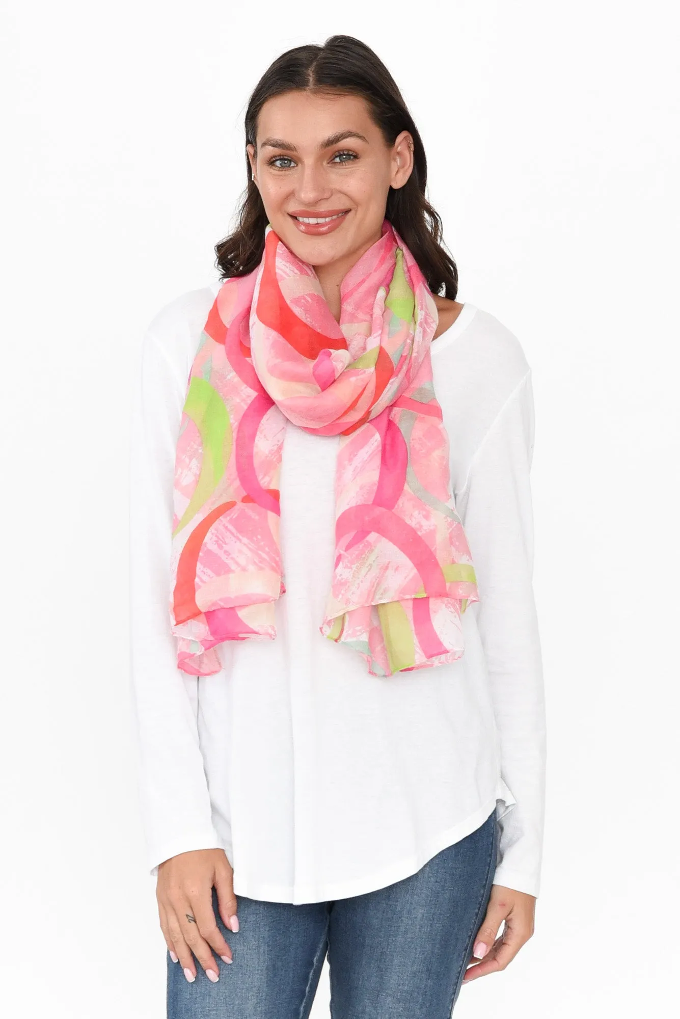 Claris Pink Swirl Scarf sold by Blue Bungalow