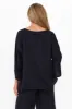 Johanna Navy Linen Blend Top sold by Blue Bungalow