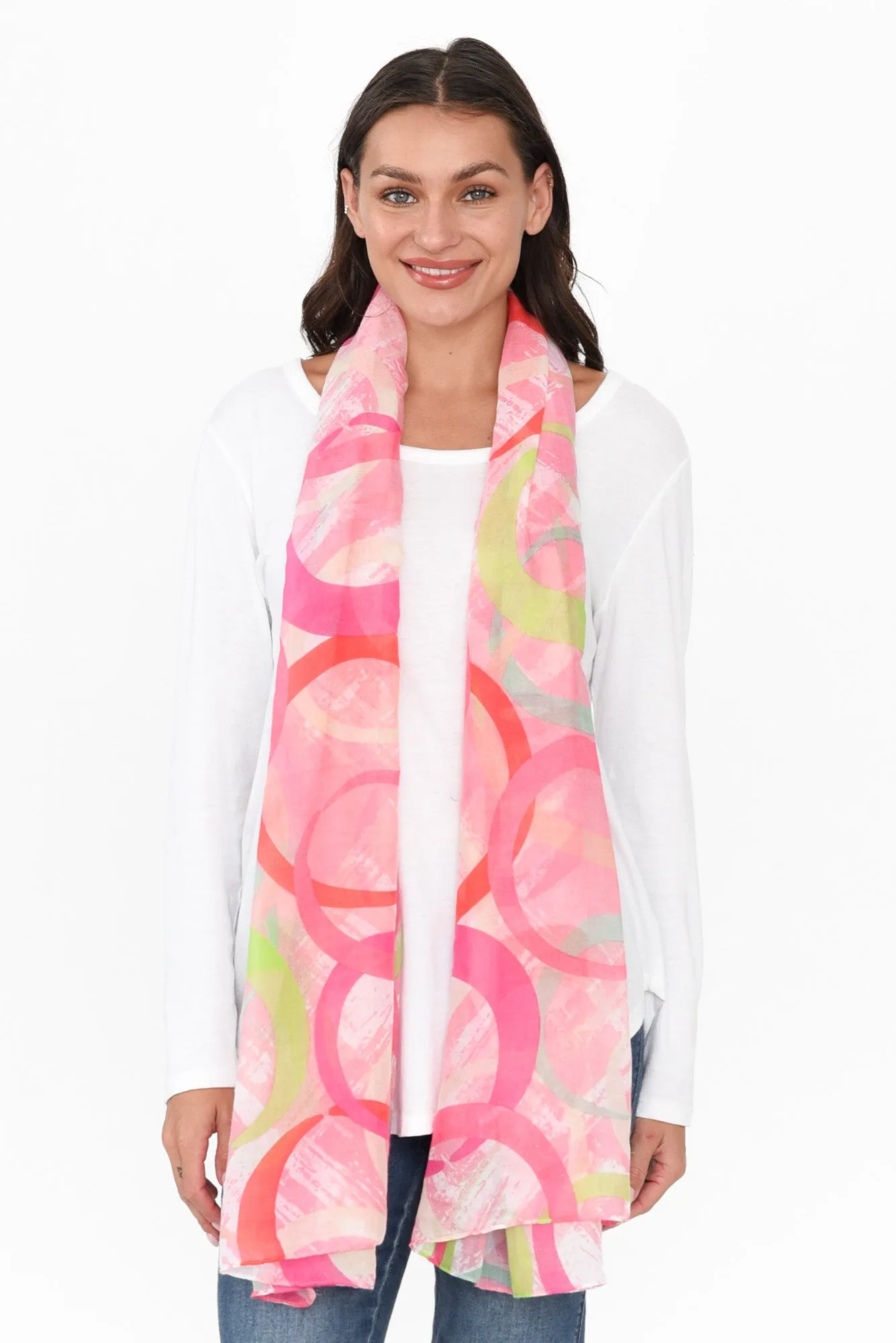 Claris Pink Swirl Scarf sold by Blue Bungalow product image thumbnail 2