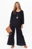 Johanna Navy Linen Blend Top sold by Blue Bungalow