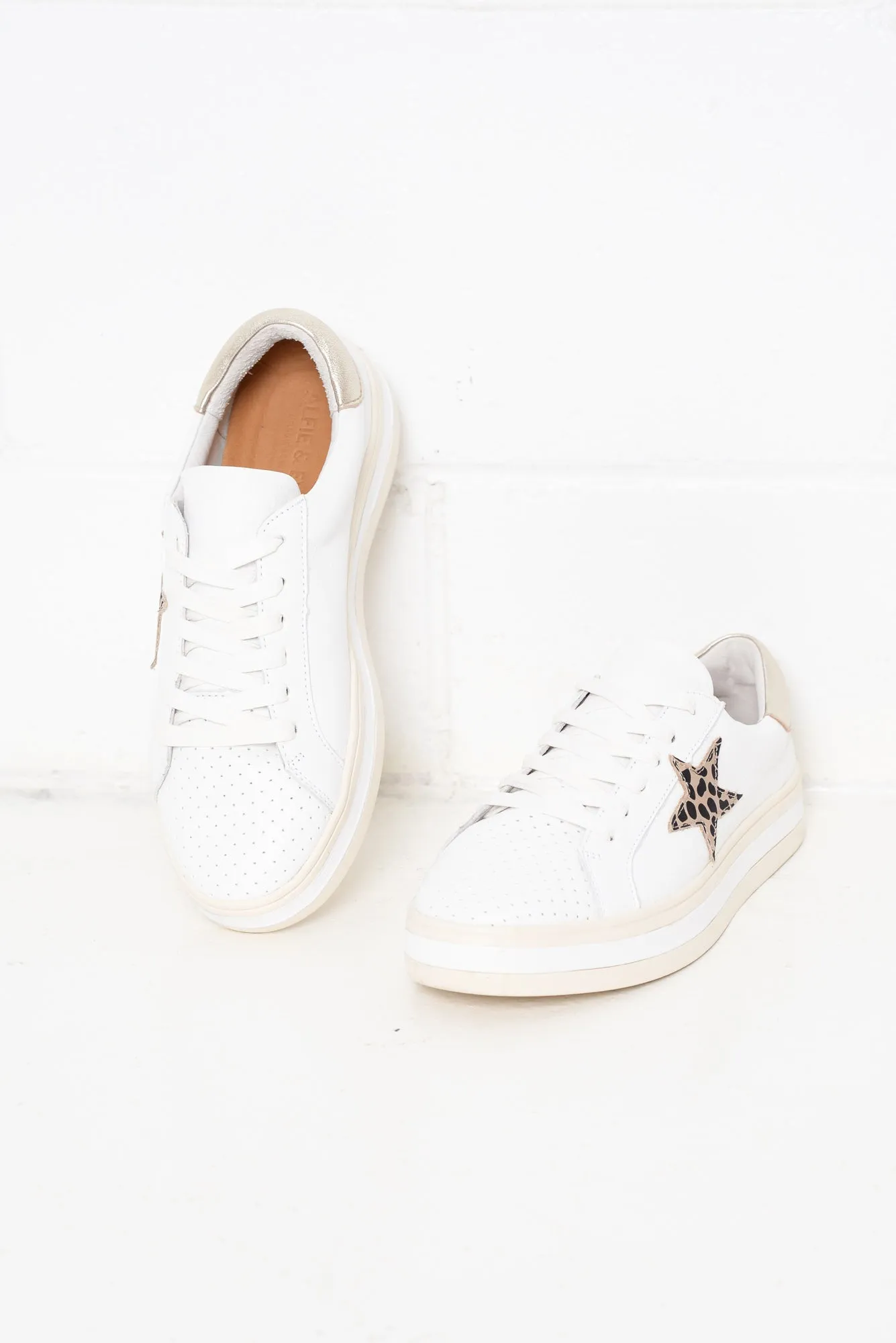 Pixie Star White Leopard Leather Sneaker sold by Blue Bungalow product image thumbnail 3