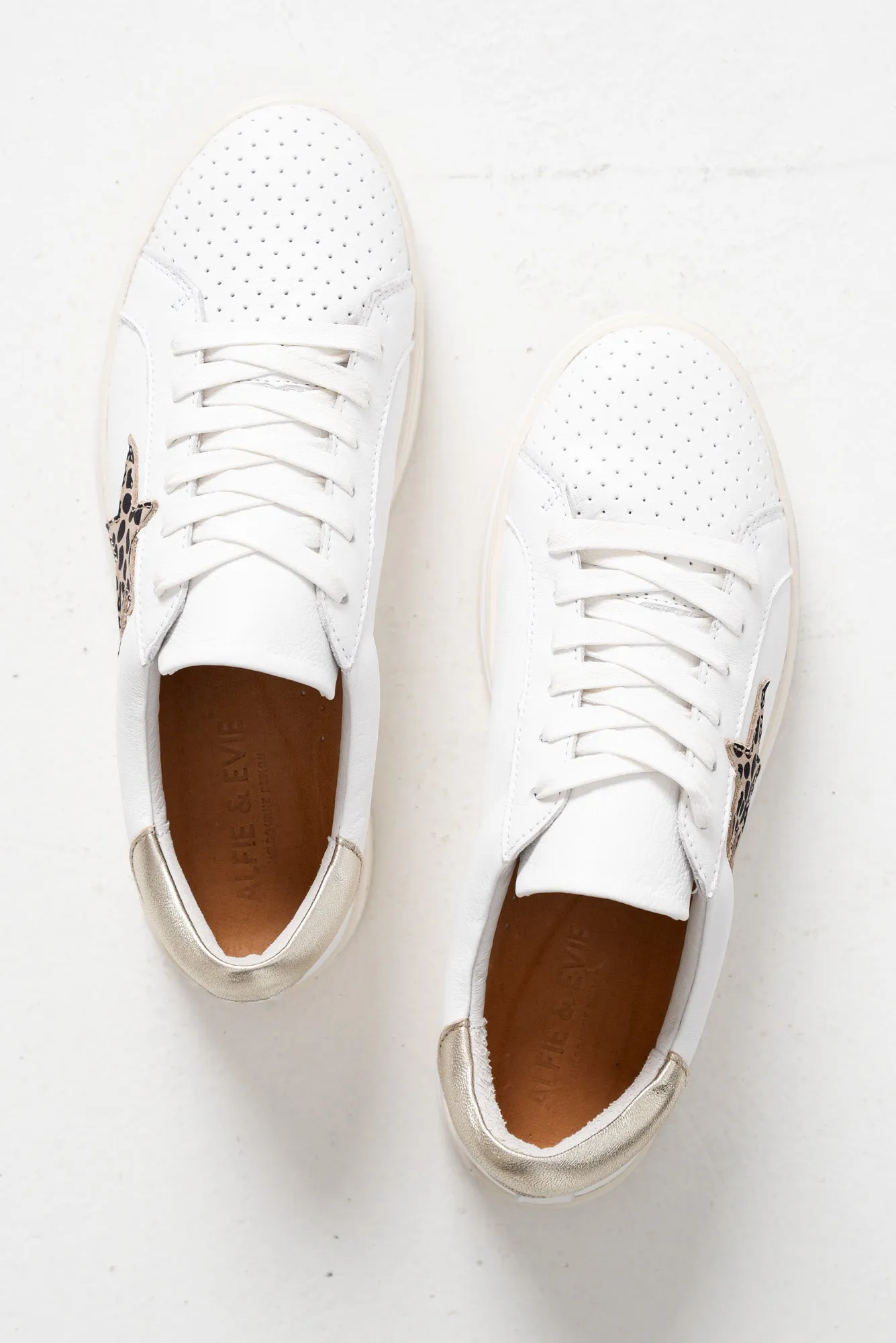 Pixie Star White Leopard Leather Sneaker sold by Blue Bungalow product image thumbnail 5