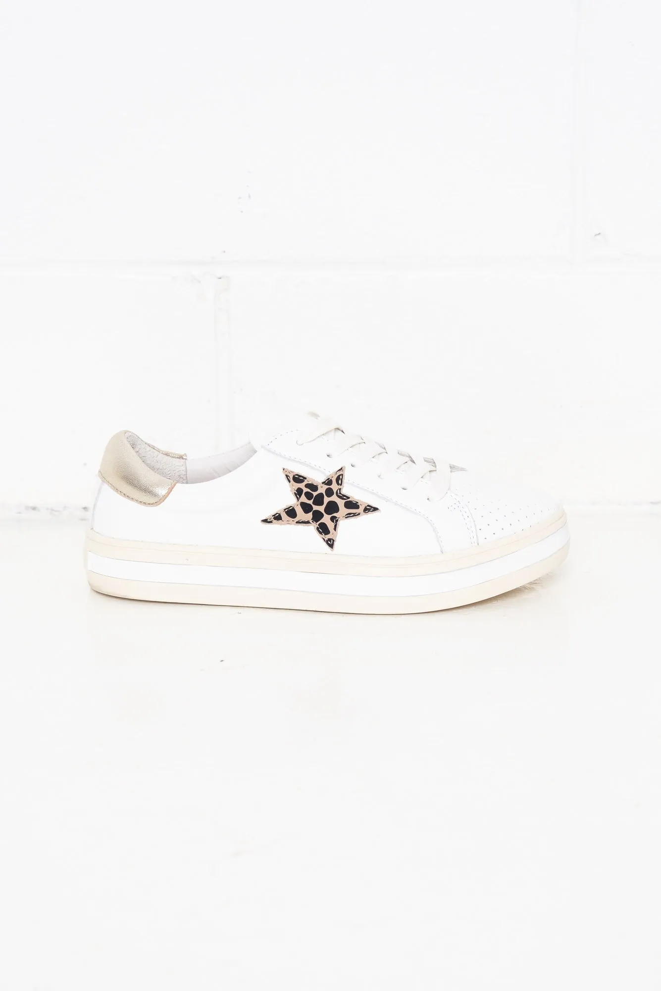 Pixie Star White Leopard Leather Sneaker sold by Blue Bungalow product image thumbnail 4