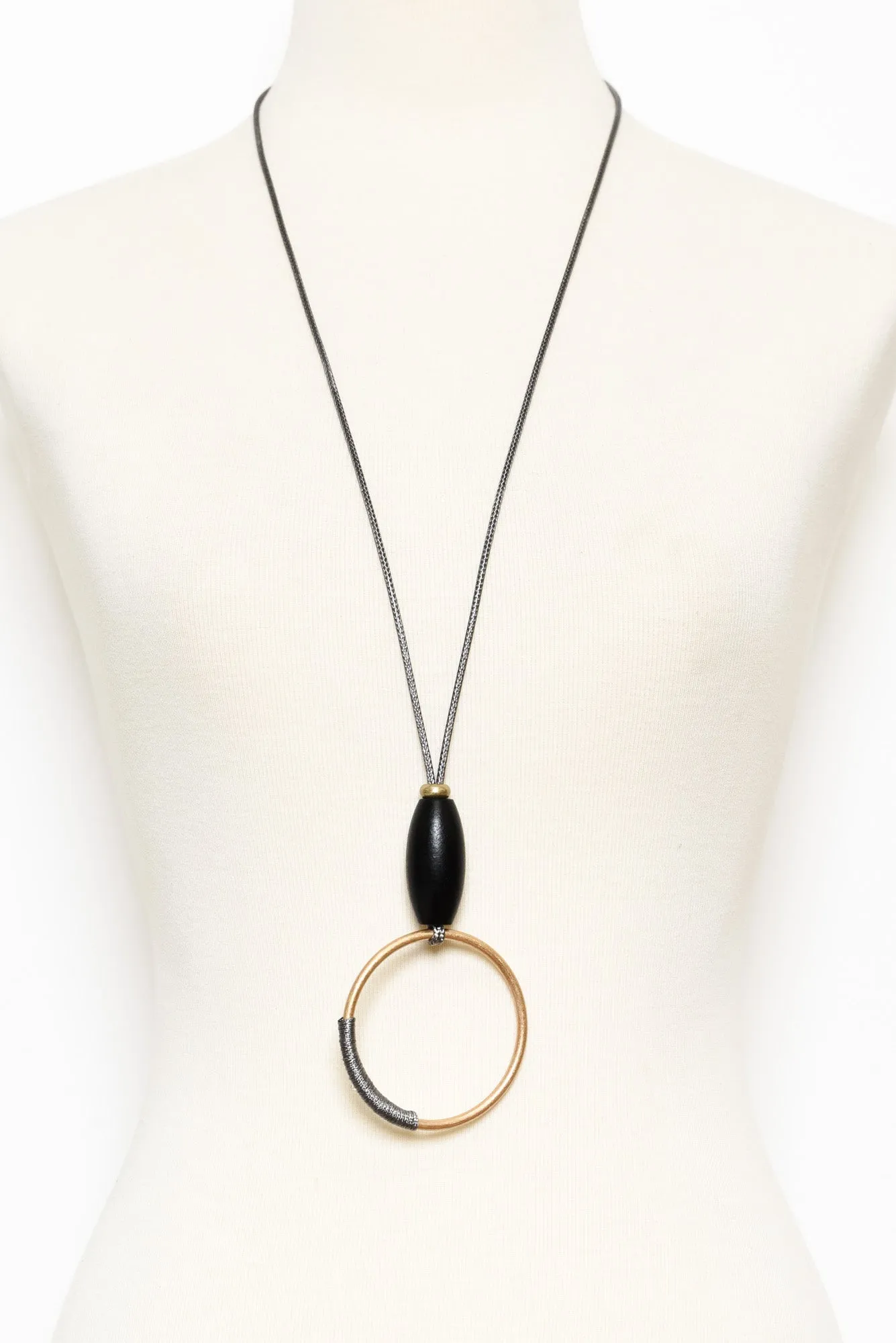 Villanelle Black Beaded Pendant Necklace sold by Blue Bungalow product image thumbnail 2