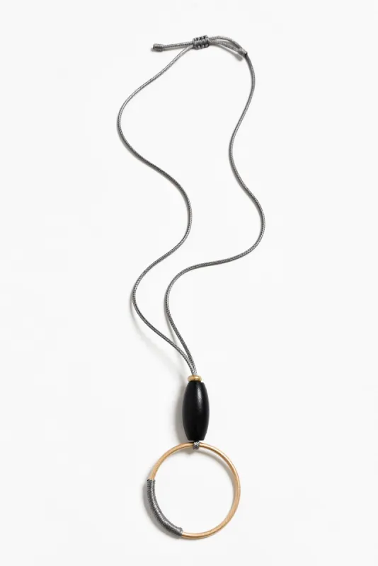 Villanelle Black Beaded Pendant Necklace sold by Blue Bungalow