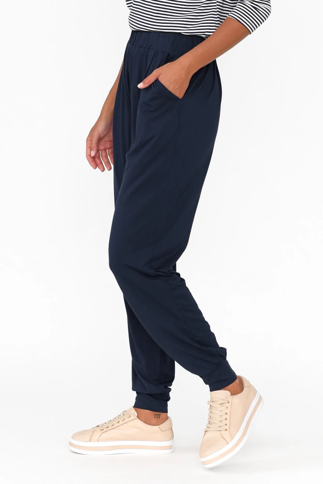 Navy Bamboo Everyday Pants sold by Blue Bungalow product image thumbnail 4