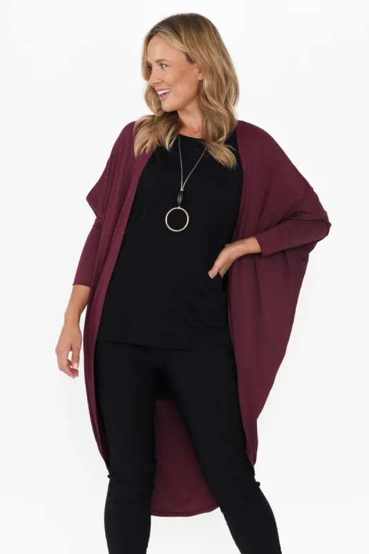 Aubrey Burgundy Bamboo Cocoon Cardigan sold by Blue Bungalow