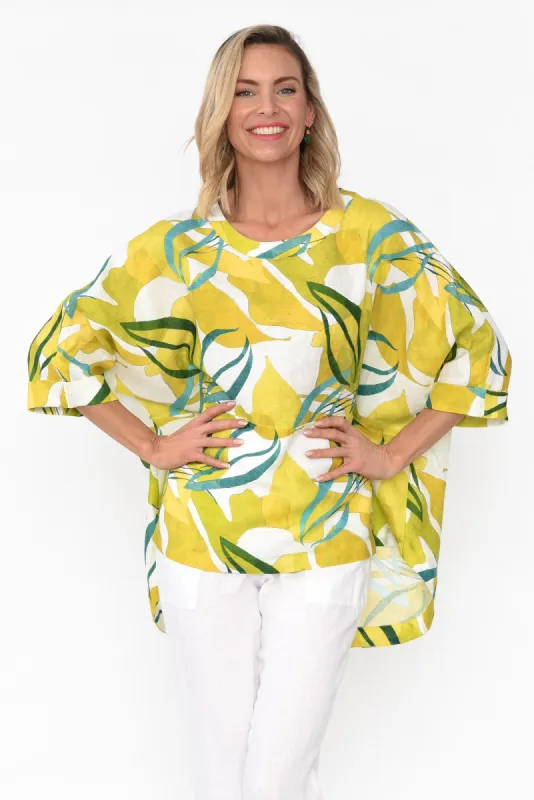 Huxton Yellow Garden Pleat Top sold by Blue Bungalow