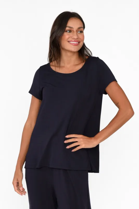 Navy Micro Modal Swing Tee sold by Blue Bungalow