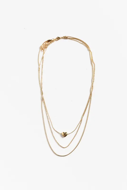 Keturah Gold Layered Heart Necklace sold by Blue Bungalow
