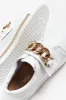 Koolah White Leather Chain Sneaker sold by Blue Bungalow