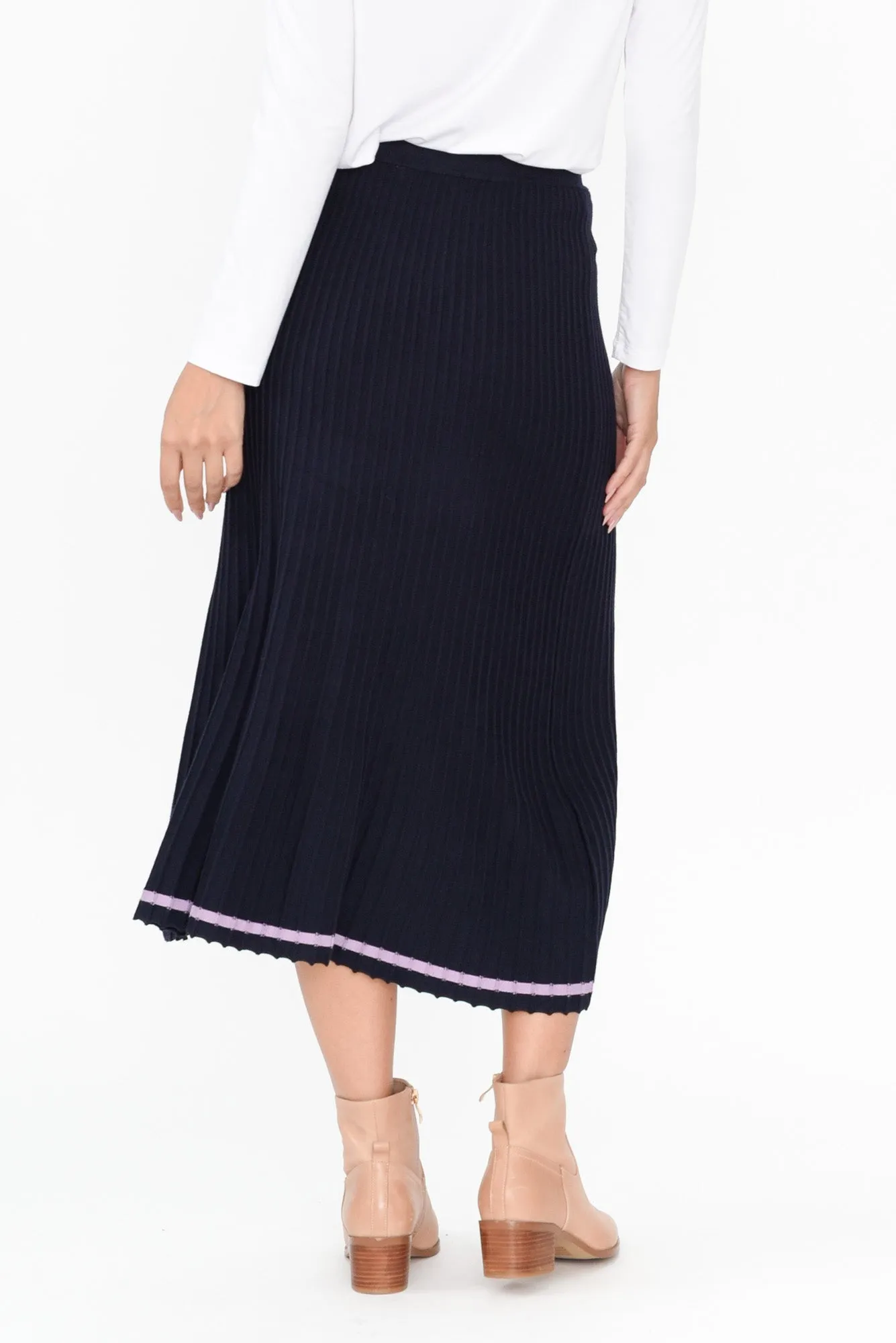 Tammy Navy Knit Skirt sold by Blue Bungalow product image thumbnail 2