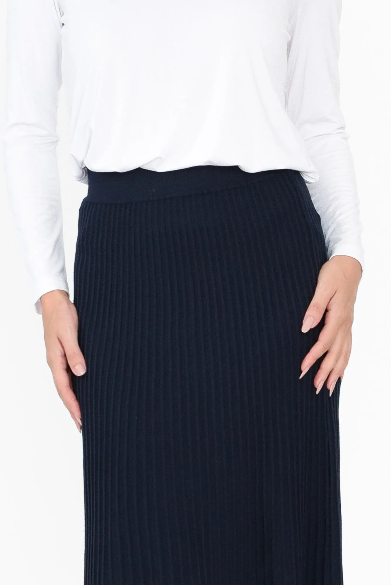 Tammy Navy Knit Skirt sold by Blue Bungalow product image thumbnail 5