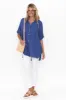 Kakadu Blue Linen Button Shirt sold by Blue Bungalow