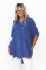 Kakadu Blue Linen Button Shirt sold by Blue Bungalow