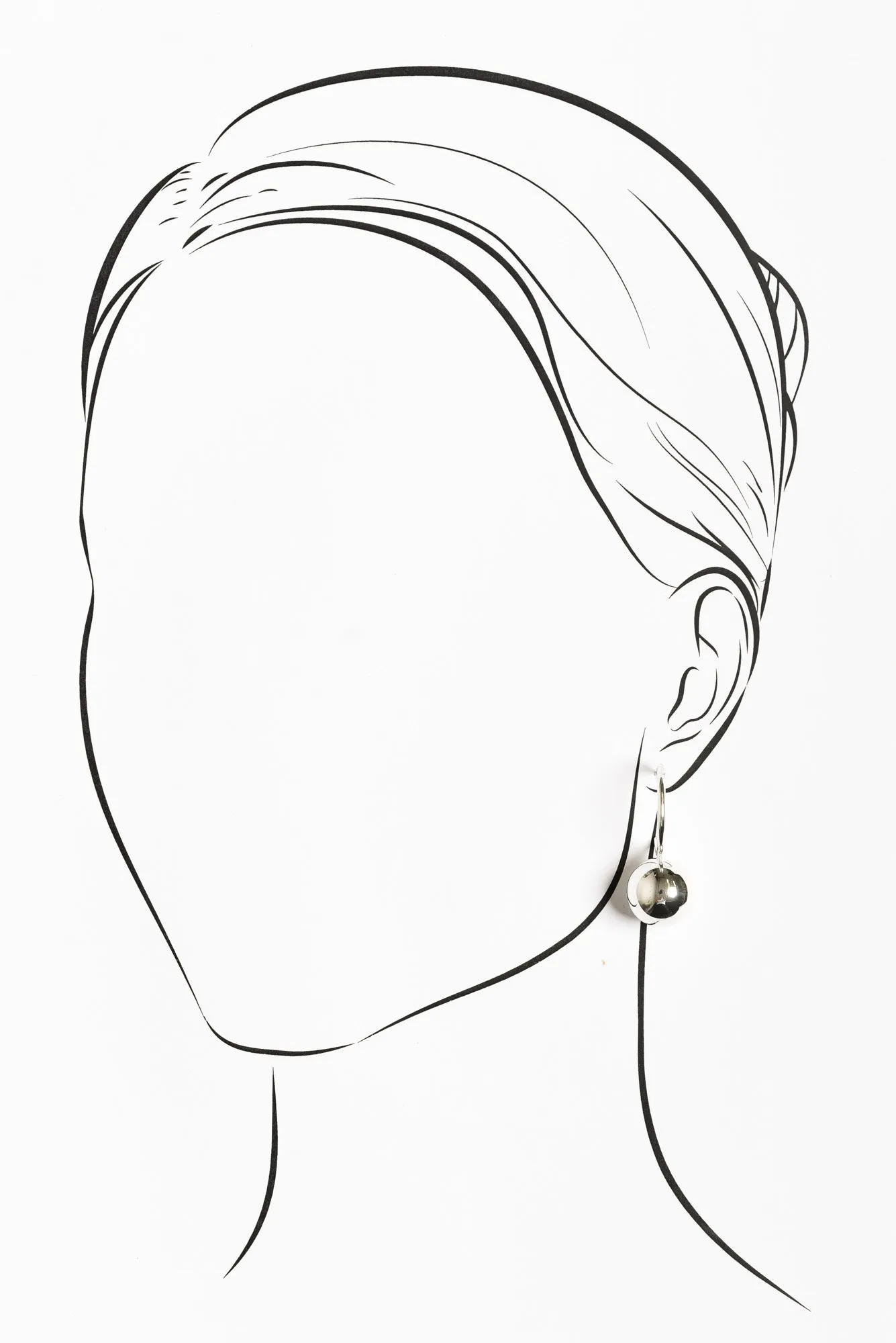 Cleo Silver Ball Hoop Earrings sold by Blue Bungalow product image thumbnail 2