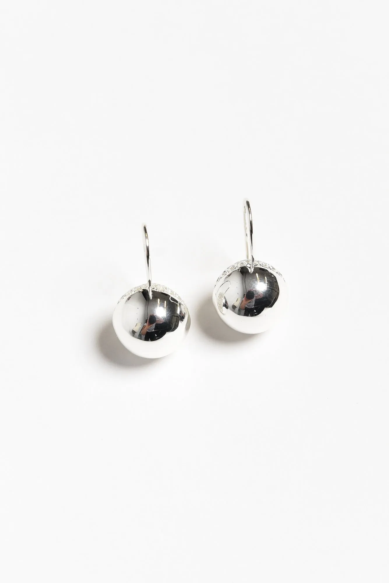 Cleo Silver Ball Hoop Earrings sold by Blue Bungalow